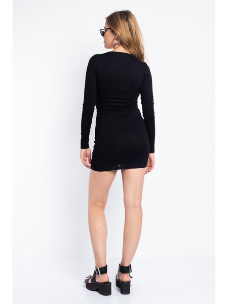 Rochie dama negru scurta pe corp